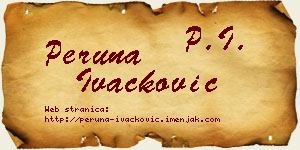 Peruna Ivačković vizit kartica
